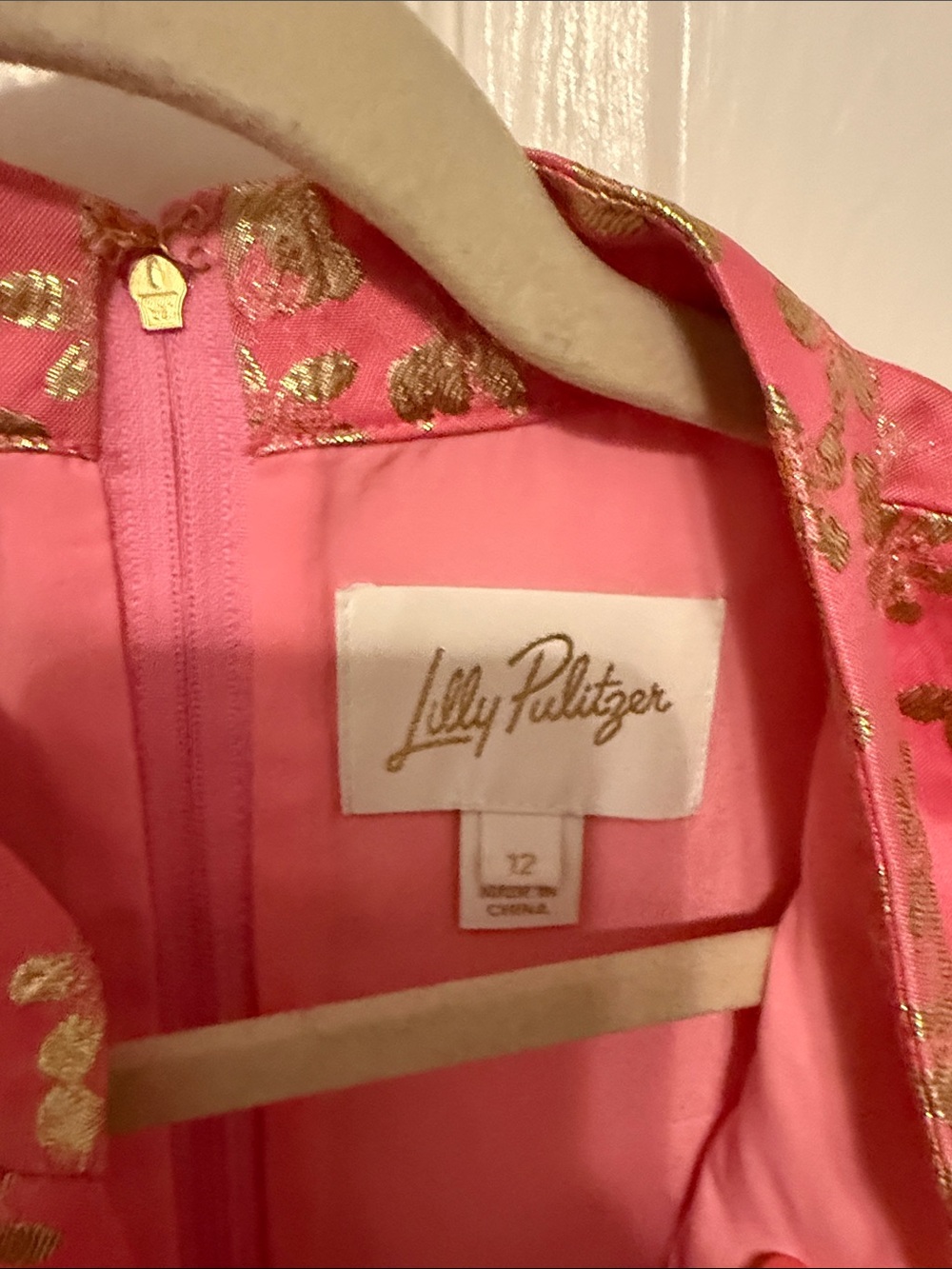 Lilly Pulitzer Pink Metallic Floral Midi Dress - Picture 4 of 4